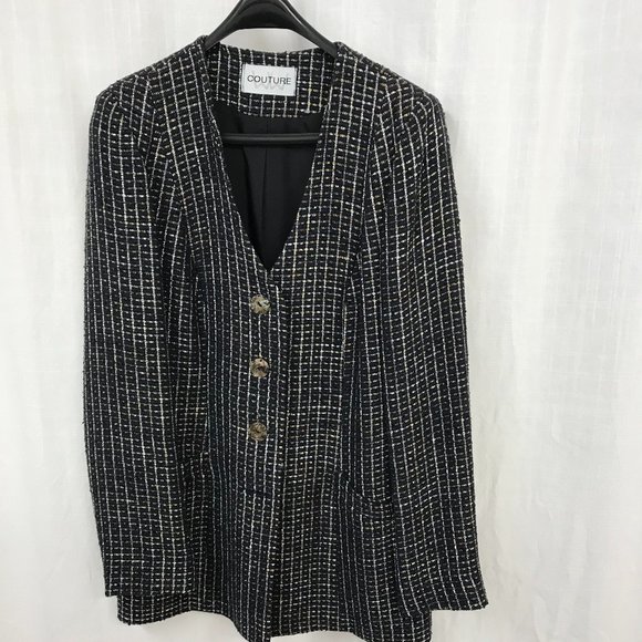 Summer How-Cool Navy suit + peau-de-soie blouse + jewelry! - Picture 2 of 4